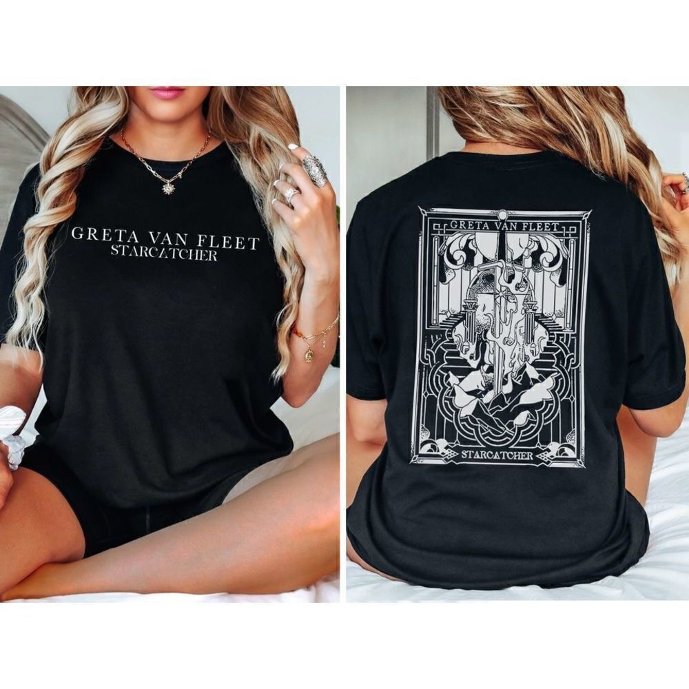 Greta Van Fleet Dream In Gold Tour 2023 2 Sided Retro Music Tee T-Shirt